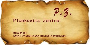 Plankovits Zenina névjegykártya